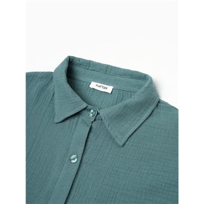 Комплект домашний женский (рубашка, шорты) KAFTAN Basic размер 44-46, зеленый