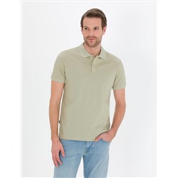 Зеленая слабая полоса Polo Yaka Mercerized T -For