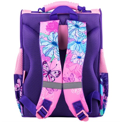 Ранец ПИФАГОР BASIC, 1 отделение, 3 кармана, эргономичная спинка, "Butterflies", 35х28х18 см, 270683