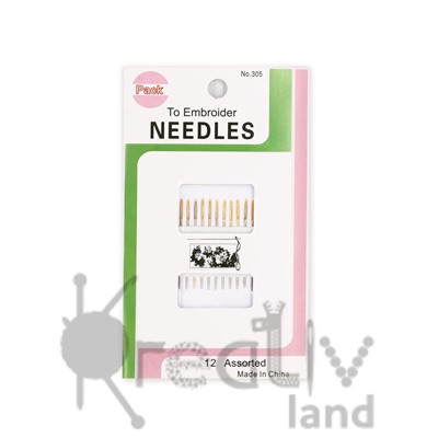 Набор игл Needles 305 с большим ушком и закругленным концом уп.12 шт/ фас.10уп.