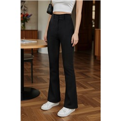Черные ребристые подробные с высокой талией/испанские пленки PACA Twoaw25pl00071