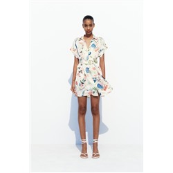 FLORAL PRINT SATIN DRESS