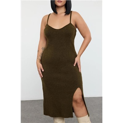 Khaki wick slit midi triko платье и команда Bolero tbbaw25ah00070