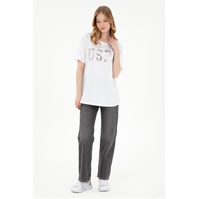 Женщина White Basic T -Fish Surprise Discount в корзине