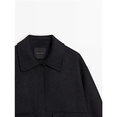 Chaqueta mezcla lana bolsillos