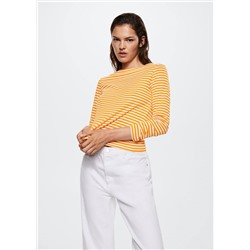 Camiseta cuello barco algodón -  Mujer | MANGO OUTLET España