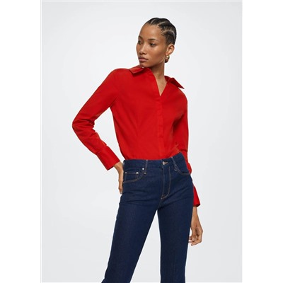 Camisa básica algodón -  Mujer | MANGO OUTLET España