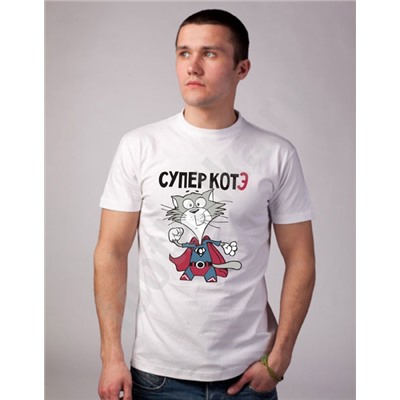 Футболка "Супер котэ" супермен