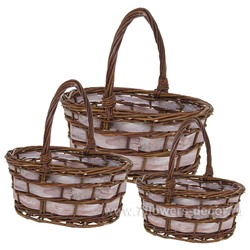 Набор корзин плетеных (ива), 33x27xH14/33 см, 28x22xH12/28 см, 23x17xH10/24 см, (3 шт)