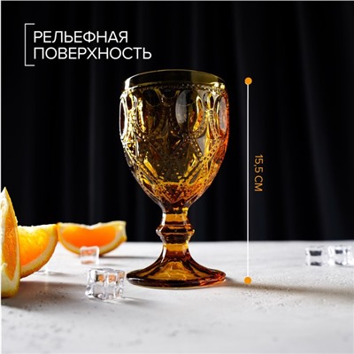 Бокал для вина Magistro «Варьете», 320 мл, стекло, жёлтый