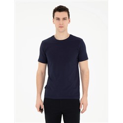 Темно -синий Slim Fit Basic T -For