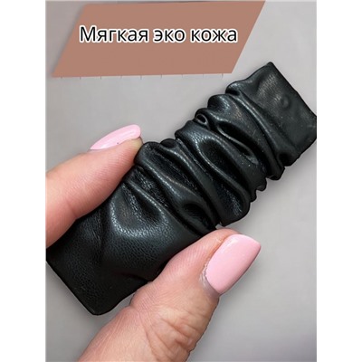 Заколка для волос "Тик-так" кожаная ТК12 тип 4