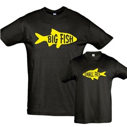 Футболки для папы и сына "Big fish, Small fry"