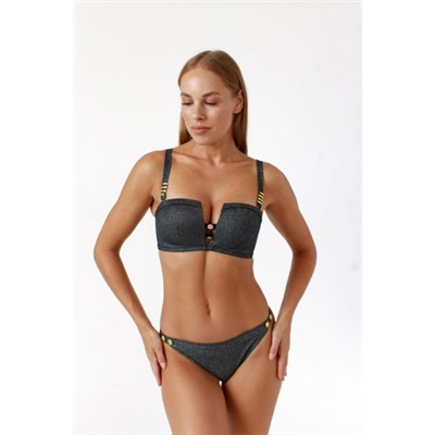 COQUETTE REVUE Купальник раздельный бескаркасный с плавками бразилиана SWIM LUREX sw55001-09/sw63001