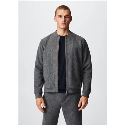 Sudadera bomber textura -  Hombre | MANGO OUTLET España