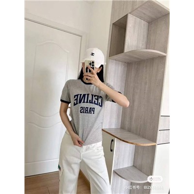 Женская футболка Celin*e из новой коллекции 👕  Реплика 1:1