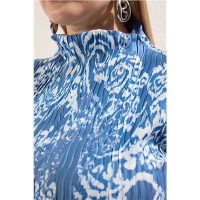 Blue Pilseli Ethnic узорчатое вязание платье большого размера tbbss25ah00124