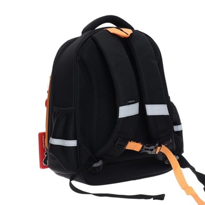 Рюкзак каркасный Grizzly, 36 х 28 х 20 см, с картхолдером, светодиодная подсветка, чёрный