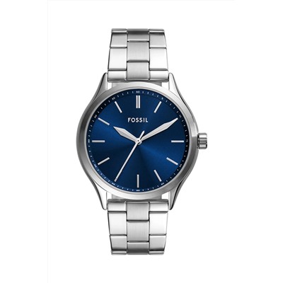 Reloj de cuarzo de acero - Plateado y azul marino