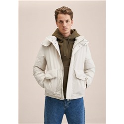 Anorak acolchado capucha desmontable -  Hombre | MANGO OUTLET España