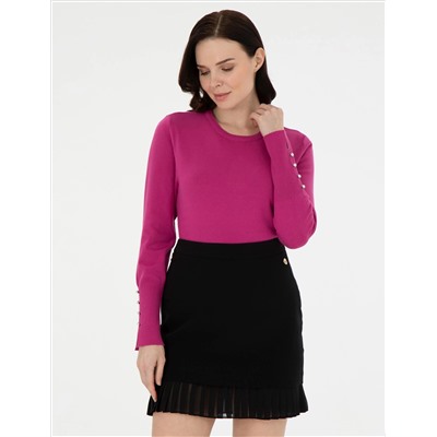 Fuşya Slim Fit Basic Kazakh