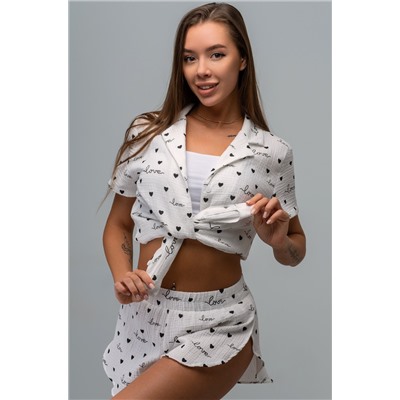Женская пижама с шортами из муслина Happyfox
