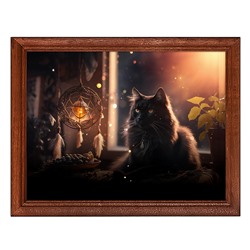POSG-0332 Постер в рамке 23x17см Кот у окна