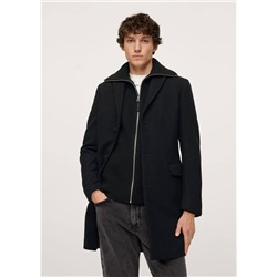 Abrigo largo lana reciclada -  Hombre | MANGO OUTLET España