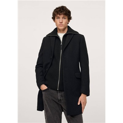Abrigo largo lana reciclada -  Hombre | MANGO OUTLET España