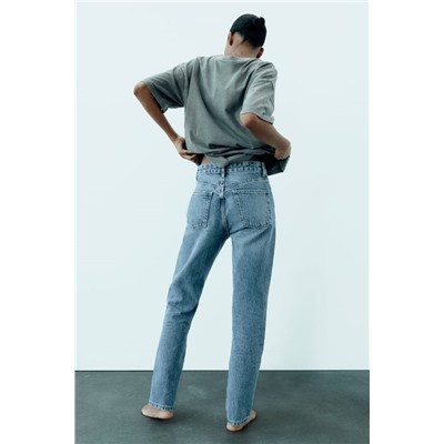 JEANS TRF RECTOS TIRO ALTO