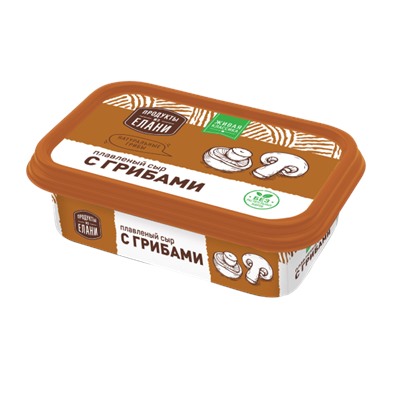 Сыр ТМ продукты из Елани плавл С грибами 50%, 180г ванна 1*12