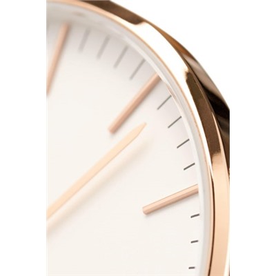 Reloj de cuarzo de piel y chapado en oro rosa Sheffield