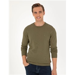 Темный хаки Slim Fit Bicycle воротник основной трикотаж казах