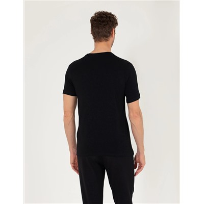 Black Slim Fit Print Print Cycling Bike T -For