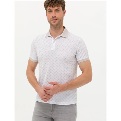 Ecru Slim Fit Polo Yaka T -For