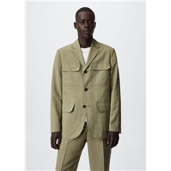 Americana lino bolsillos -  Hombre | MANGO OUTLET España