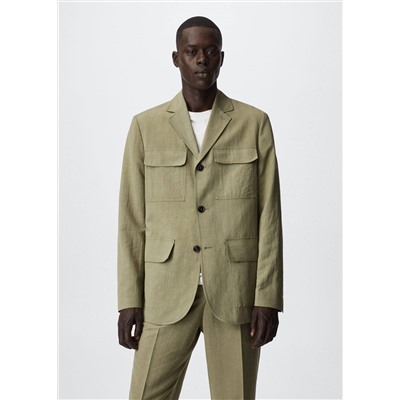 Americana lino bolsillos -  Hombre | MANGO OUTLET España