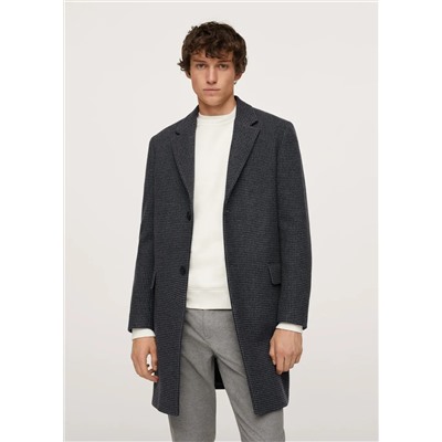 Abrigo lana pata de gallo -  Hombre | MANGO OUTLET España