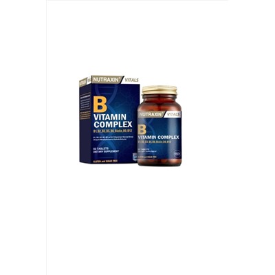 Nutraxin B1, B2, B3, B5, B6, B12 Ve Biotin Içeren B Vitamin Complex 60 Tablet
