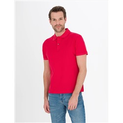 Красная слабая полоса Polo Yaka Mercerized T -For