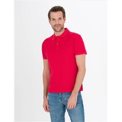 Красная слабая полоса Polo Yaka Mercerized T -For