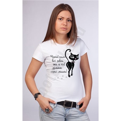 Футболка "Черная кошка"
