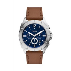 Reloj de cuarzo de piel Privateer - Cronógrafo - Marrón y plateado
