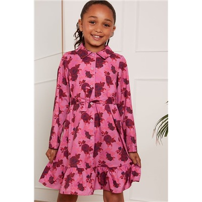 Chi Chi London Younger Girls Floral Shirt Dress
