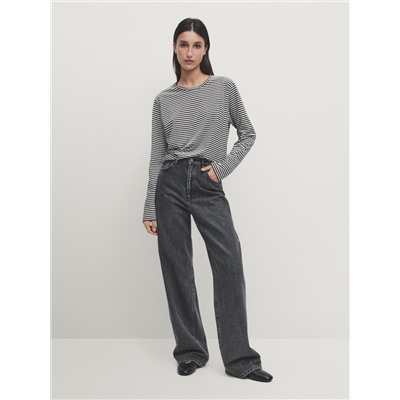 Jeans tiro alto wide leg