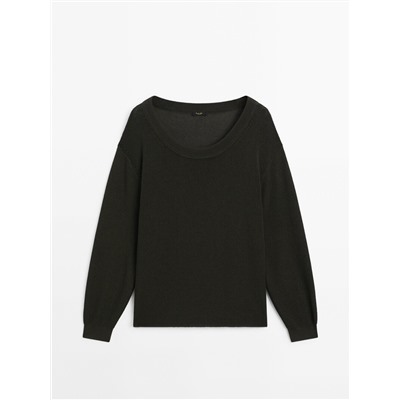 Oversize purl knit sweater