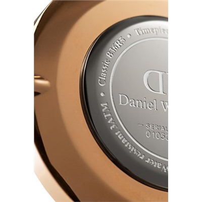 Reloj de cuarzo de piel y chapado en oro rosa Suffolk