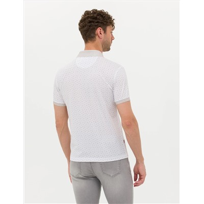 Ecru Slim Fit Polo Yaka T -For