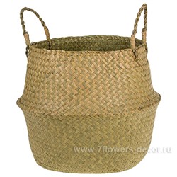Корзина плетеная с ручками (водоросли, металл), 45х38хН35,6 см