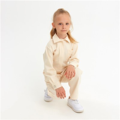 Комбинезон для девочки MINAKU: Casual collection KIDS цвет бежевый, рост 128